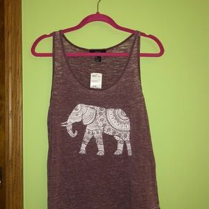 Forever 21 Purple Tank-top with elephant